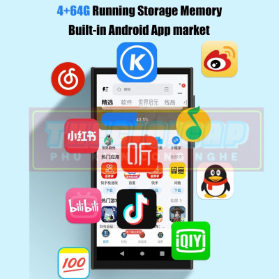 (Hỗ Trợ Tiếng Việt) Máy Nghe Nhạc Android MP4 Màn Hình Cảm Ứng 4.0 Inch Bluetooth WiFi Ruizu Z90 Bộ Nhớ Trong 64GB - Hàng Nhập Khẩu