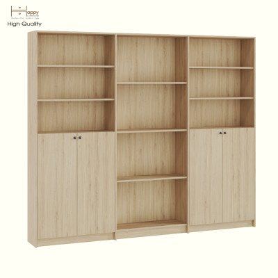 HAPPY FURNITURE , Kệ sách 4 cửa mở - CATY, KSA_080 , 240cm x 30cm x 202cm DxRxC