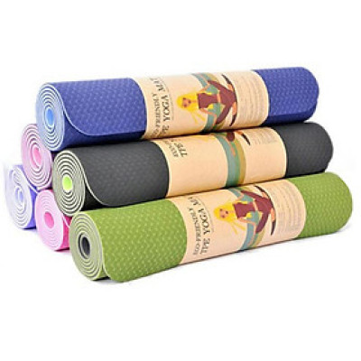 [ Dùng thử 14 ngày ] Thảm tập Yoga TPE 2 lớp 8mm dễ dàng vệ sinh bề mặt êm ái dầy dặn độ đàn hồi tốt không mùi có bám dính chống trơn trượt tính ổn định cao chất liệu cao su tự nhiên rất an toàn 