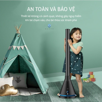 Quạt Làm Mát Và Sưởi Ấm ULTTY SKJ-CR018H, Chất Liệu Sưởi Gốm Ceramic Không Đốt Cháy Oxy, Không Khô Da, Tự Động Tắt Khi Quá Nhiệt - Màu Đen - Hàng Chính Hãng