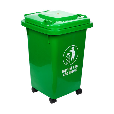 Thùng rác nhựa 60L màu xanh