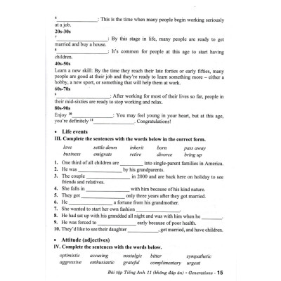 Sách - Bài Tập Tiếng Anh Lớp 11 - Không Đáp Án (Theo Chương Trinh GDPT Mới chân trời )