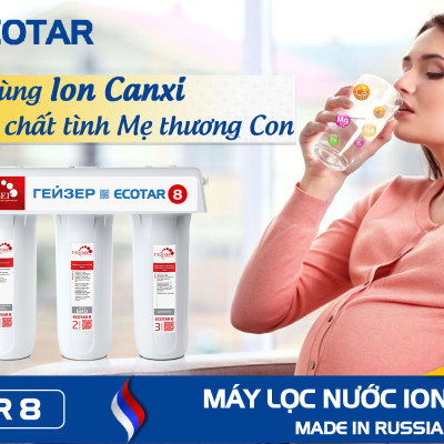 Máy lọc nước ion canxi Geyser ECOTAR 8 - Hàng nhập khẩu - Model tích hợp công nghệ lõi lọc liên hoàn Unitech tiên tiến nhất của Geyser LB Nga dành cho gia đình.
