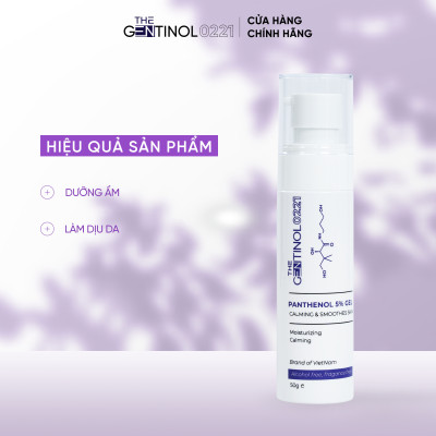 Kem hoạt chất phục hồi Panthenol 5% The Gentinol 0221 giúp làm dịu da, cải thiện nám, dưỡng ẩm làn da mịn màn và trắng sáng 50g