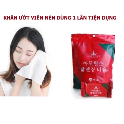 Set 20 Viên Nén Khăn Ướt Nhỏ Gọn, Chất Liệu Mềm, Mịn, Dùng 1 Lần Tiện Dụng Sạch Sẽ Trong Gia Đình, Phù Hợp Khi Đi Du Lịch.  TakyHome 5850Set20