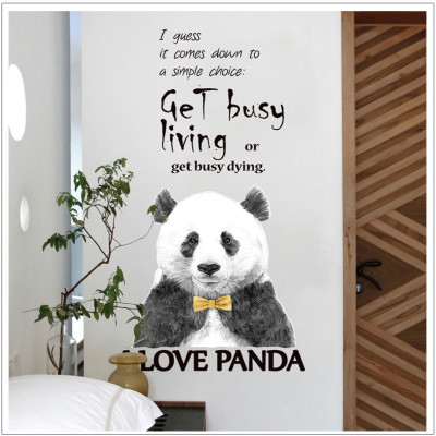 Decal dán tường I love Panda và thông điệp ý nghĩa AmyShop DKN101 (70 x 80 cm)