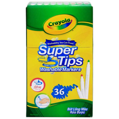 Hộp 36 Bút Lông Màu Rửa Được - Phiên Bản Mới Super Tips - Crayola 587506