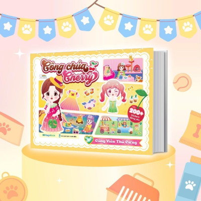 Sách - Công Chúa Cherry - Sách Bóc Dán Sticker Cho Bé Gái - Combo 5 Cuốn - Megabook