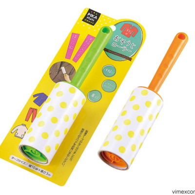 Cây lăn bụi quần áo Echo Metal dài 10cmx3cm cuộn lăn bằng giấy keo siêu dính - Hàng nội địa Nhật Bản