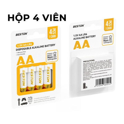 Pin Alkaline Beston AA AAA 1.5V cho Micro karaoke, đồ chơi , điều khiển, mẫu mới bền bỉ và an toàn