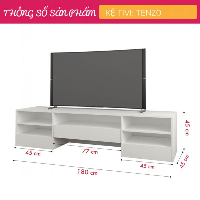 Kệ tivi gia đình bằng gỗ thiết kế hiện đại SMLIFE Tenzo