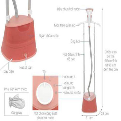 Bàn ủi hơi nước đứng Philips STE1020/40 1800W - Hàng Chính Hãng