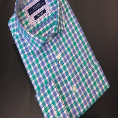 ÁO SƠ MI KẺ DÀI TAY DÁNG SLIMFIT MÃ ALGS187