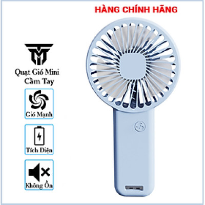 Quạt Cầm Tay Mini Tích Điện Teement, Có Giá Đở Điện Thoại, Sạc USB Di Động Tiện Lợi - Hàng Chính Hãng