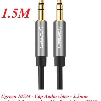 Ugreen UG10734AV119TK 1.5M màu Đen Cáp âm thanh 2 đầu 3.5mm dương dây tròn TPE cao cấp - HÀNG CHÍNH HÃNG