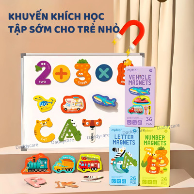 Bảng chữ cái tiếng anh và bảng số nam châm cho bé Mideer Letter Magnets - Number Magnets, Đồ chơi cho bé 3,4,5,6 tuổi