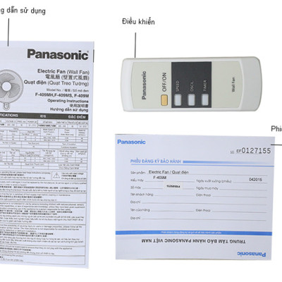 Quạt Treo Tường Có Remote Panasonic F409MB - Xanh Dương - Hàng nhập khẩu