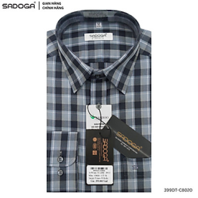 Áo Sơ Mi Nam Sadoga Dài Tay Sọc Caro Cao Cấp, Thoáng Mát Thấm Hút Mồ Hôi 399D
