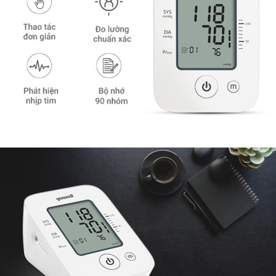 Máy đo huyết áp điện tử bắp tay chính hãng YUWELL YE660D [Nhập khẩu chính hãng - Bảo hành 5 năm]