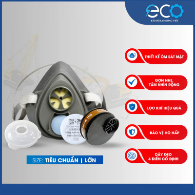 Combo Mặt Nạ 3M 3100/3200 Chính Hãng – Lọc Hơi Độc, Chống Mùi Hóa Chất, Dùng Phun Sơn & Phun Thuốc
