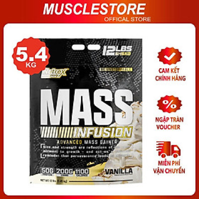 [Chính hãng] Nutrex Mass Infusion (5.4KG) Sữa Tăng Cân Tăng Cơ Nạc, Bổ Sung 50G Protein, 22G EAA, 10G BCAA, 19 Lần Dùng