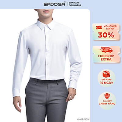 Áo Sơ Mi Nam Trắng Nhanh Khô, Chất Liệu Thoáng Mát Mềm Mịn T8056 