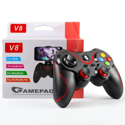 Gamepad tay game Không dây Bluetooth V8 Đa kết nối cho máy tính, laptop, smartphone, máy tính bảng, máy game hàng nhập khẩu