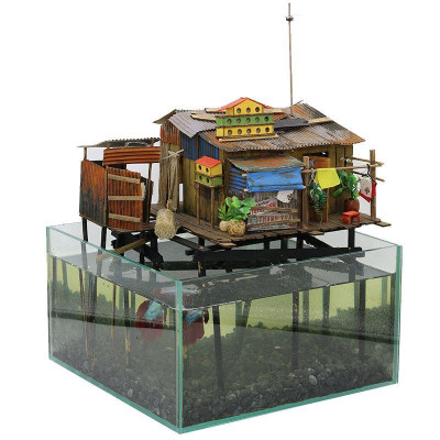 Mô Hình Gỗ Tự lắp ráp DIY Sài Gòn Xưa Ký Ức Tuổi Thơ - Thế Giới Tí Hon - Xóm Nhà Sàn - NS04