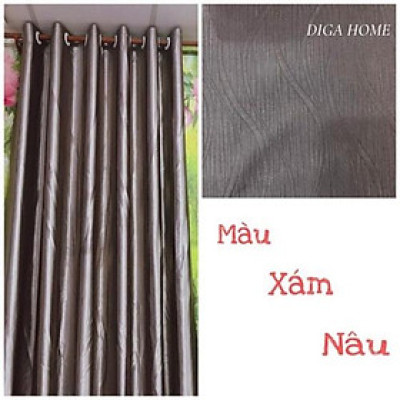 Rèm đẹp DIGA HOME Chống Nắng Màu ghi tối - Nhiều Kích Thước