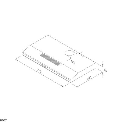 Máy Hút Mùi Classic Malloca H107 - Công Suất Hút 350 m3/h - Ngang 70cm - Hàng Chính Hãng