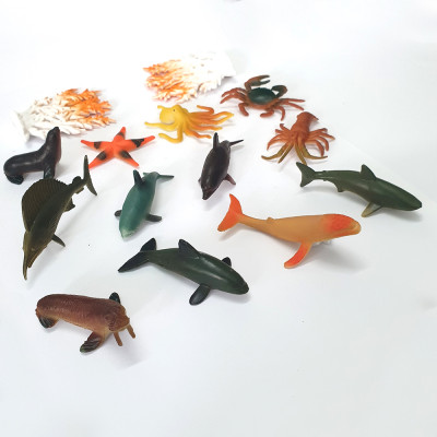 Đồ chơi 12 mô hình Cá Biển sống động Animal World (4-7 cm) cho bé 3 tuổi