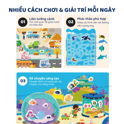 Sticker dán cho bé dùng được nhiều lần Mideer Reusable Jelly Sticker Set dán được trên nhiều bề mặt