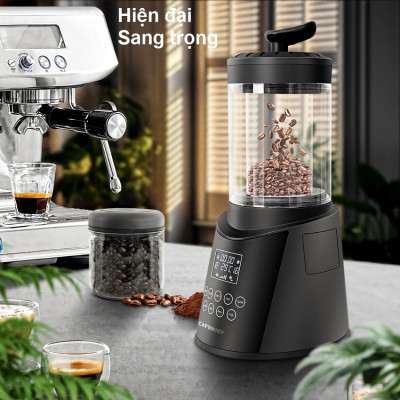 Máy rang hạt cà phê công nghệ gia nhiệt không khí chuyên nghiệp. Thương hiệu Mỹ cao cấp Cafemasy SCR-306. Hàng chính hãng