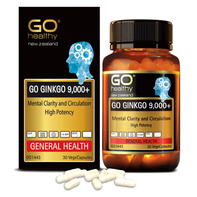 GO Ginkgo 9000+ 30 viên- Viên uống bổ não nhập khẩu chính hãng GO Healthy New Zealand