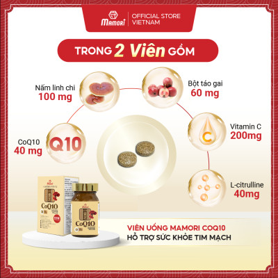 Combo 3 hộp viên uống MAMORI COQ10 giúp giảm cholesterol, giảm nguy cơ mắc bệnh tim mạch (300mg x 60viên)