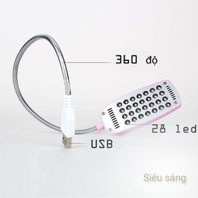 Đèn Led 28 Bóng Uốn Dẻo Siêu Sáng Cắm Cổng Usb Thích Hợp Cho Việc Học Hành Buổi Tối, Đọc Sách, Soi Sáng Khi Cúp Điện