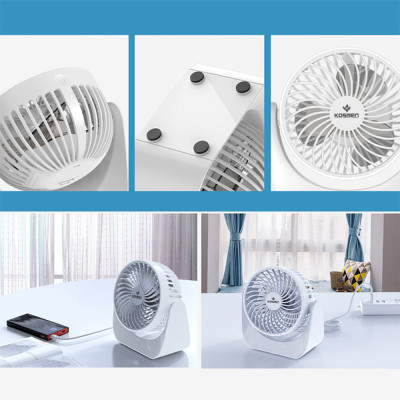 Quạt Mini Để Bàn Kosmen F118 Có Lưới Bảo Vệ , Dung Lượng Pin Khủng, Xoay 360 Độ - Hàng Chính Hãng