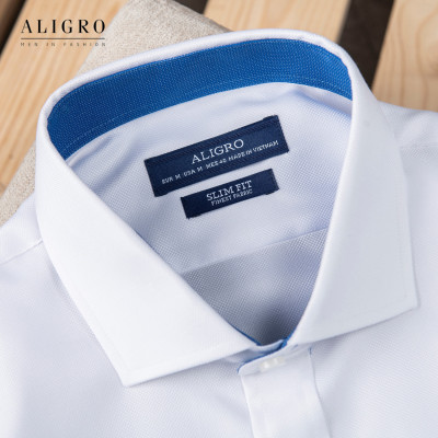 ÁO SƠ MI DÀI TAY TRẮNG PHỐI CỔ-TAY ALGS196