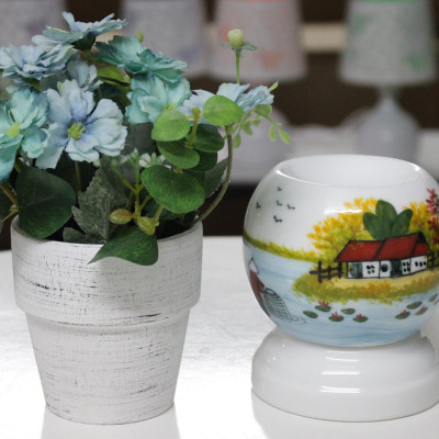 Đèn Xông Tinh Dầu Bát Tràng Mẫu Phong Cảnh MACBT69 - Mẫu Ngẫu Nhiên + Tặng Kèm 1 Bóng Đèn Dự Phòng