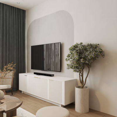 HAPPY FURNITURE , Kệ TV 4 cửa mở - NAMI, KTV_072 , 180cm x 40cm x 56cm DxRxC