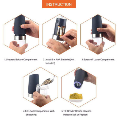 Dụng cụ xay hạt tiêu và gia vị cầm tay chạy pin, dung tích 140ml 