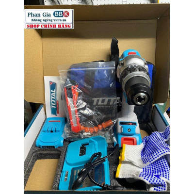 [chính hãƞg] Máy Khoan Pin TOTAL 20V, Đầu Autolock 13mm, Động Cơ Không Chổi Than Hàng Cao Cấp (Bảo  Hành 12 Tháng)