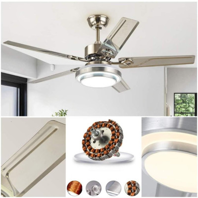 Quạt Trần Có Đèn LED, Có Điều Từ Xa Động Cơ DC 2 Chiều Gió Tiết Kiệm Điện - Hàng chính hãng Klasse