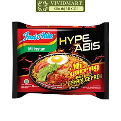 INDOFOOD - Mì xào khô Indomie hương vị Gà giòn siêu cay, Mì xào khô gà giòn siêu cay Indomie ăn liền (85g/gói)