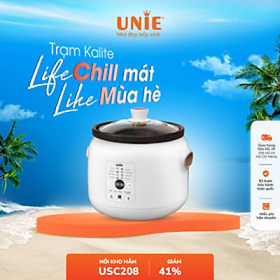 Nồi kho hầm chuyên dụng UNIE USC208, Dung tích 2L, 8 chức năng kho hầm, Lòng nồi gốm Ceramic cao cấp, thiết kế bắt mắt- HÀNG CHÍNH HÃNG 