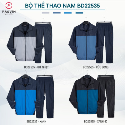 Bộ Gió Dày Nam FASVIN BD22535 02 Lớp Lót Thun Thể Thao Dày Dặn Ấm Áp
