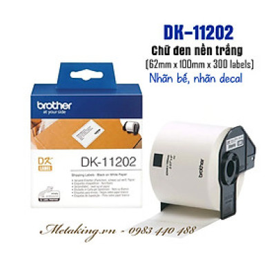 Nhãn Bế, Giấy Decal Brother DK-11202 (62mm x100mm x 300 Nhãn) - Hàng chính hãng