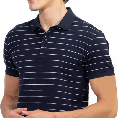 Áo Polo Nam Novelty NATMSLMCSR191233N - Xanh Đen Sọc Trắng