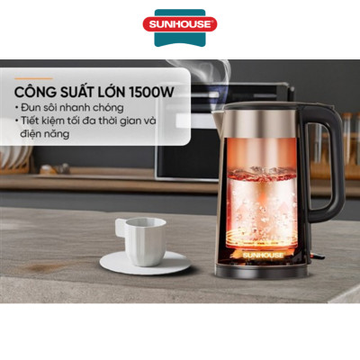 Ấm siêu tốc Inox 2 lớp 2L Sunhouse SHD1396 - Hàng Chính Hãng