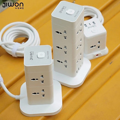 Ổ Cắm Điện Đa Năng JIWON JWD-T0819 (12 ổ cắm, 2 Type-C, 2 USB, Dây 4m) hàng chính hãng